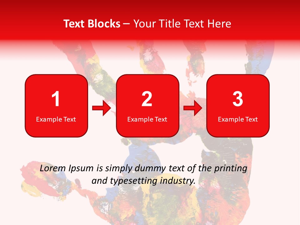 Multicolored Hand Print PowerPoint Template