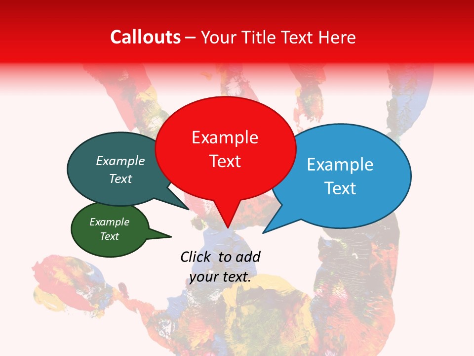 Multicolored Hand Print PowerPoint Template