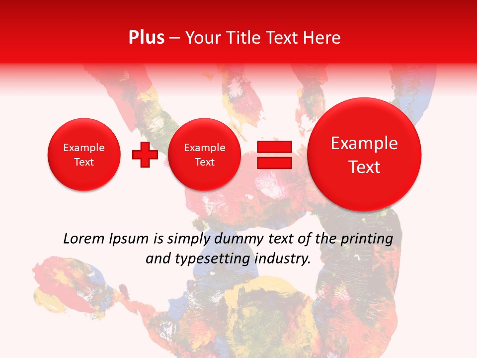 Multicolored Hand Print PowerPoint Template