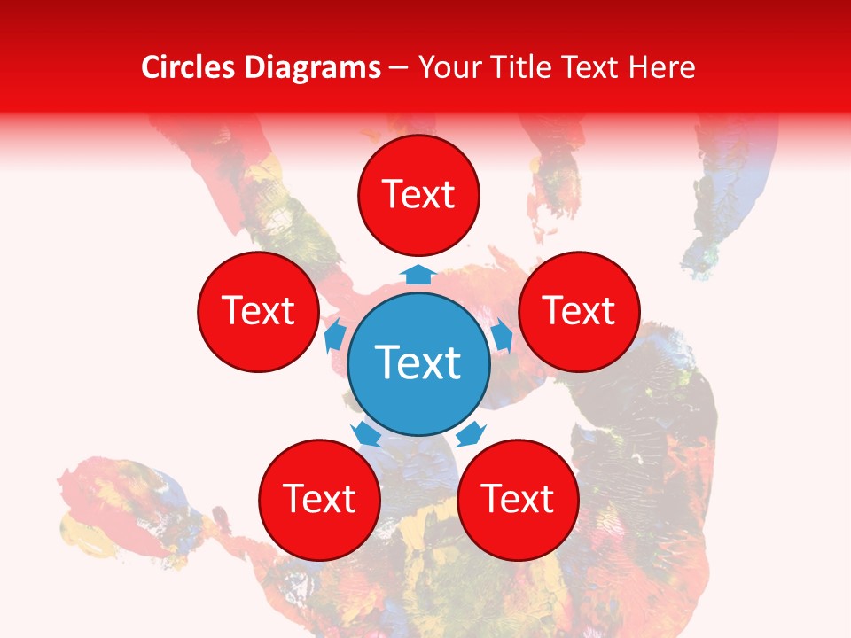 Multicolored Hand Print PowerPoint Template