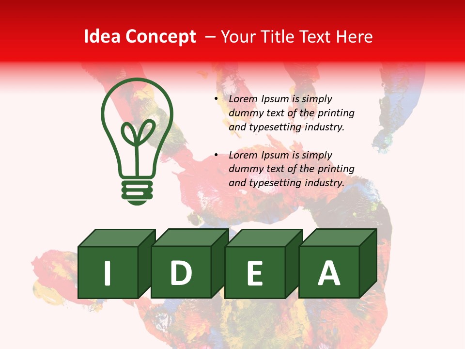 Multicolored Hand Print PowerPoint Template