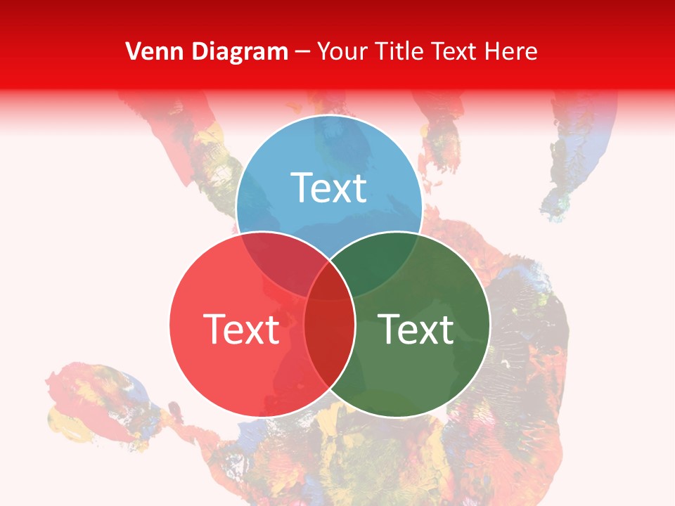 Multicolored Hand Print PowerPoint Template