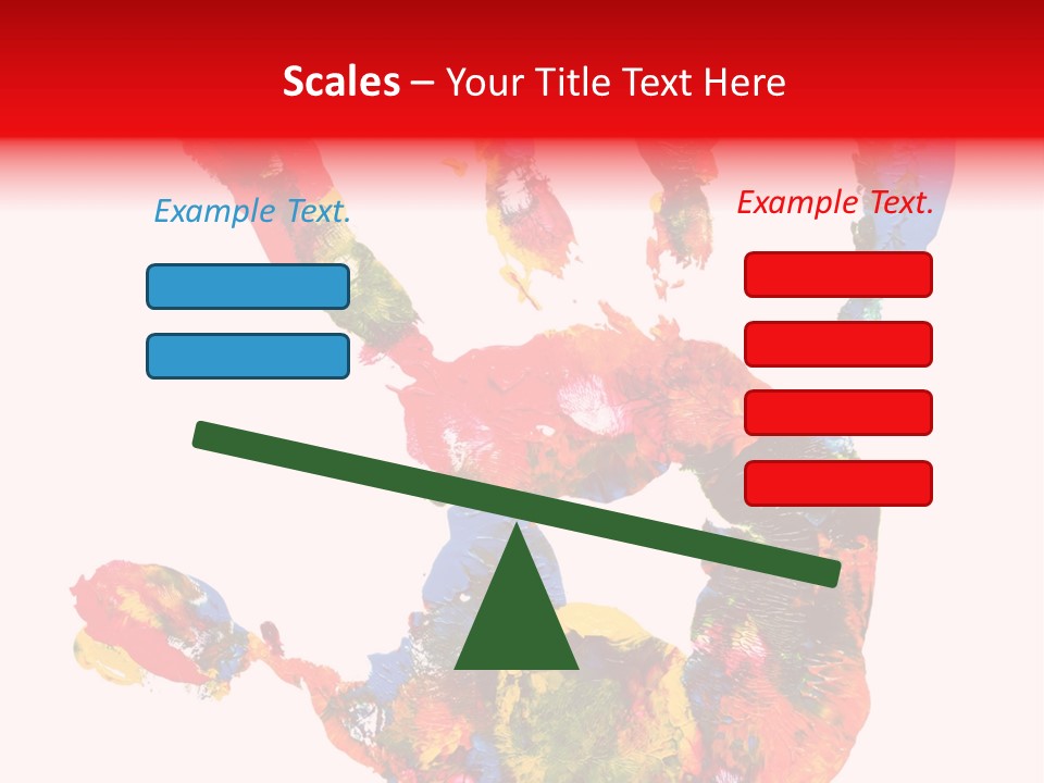 Multicolored Hand Print PowerPoint Template
