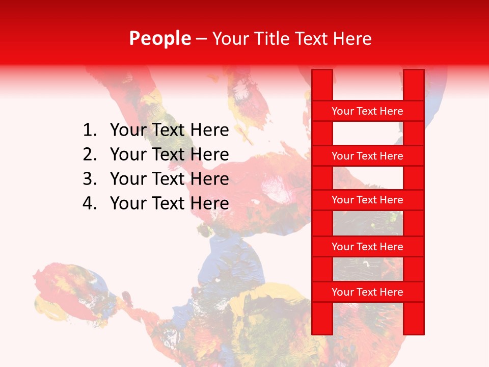 Multicolored Hand Print PowerPoint Template
