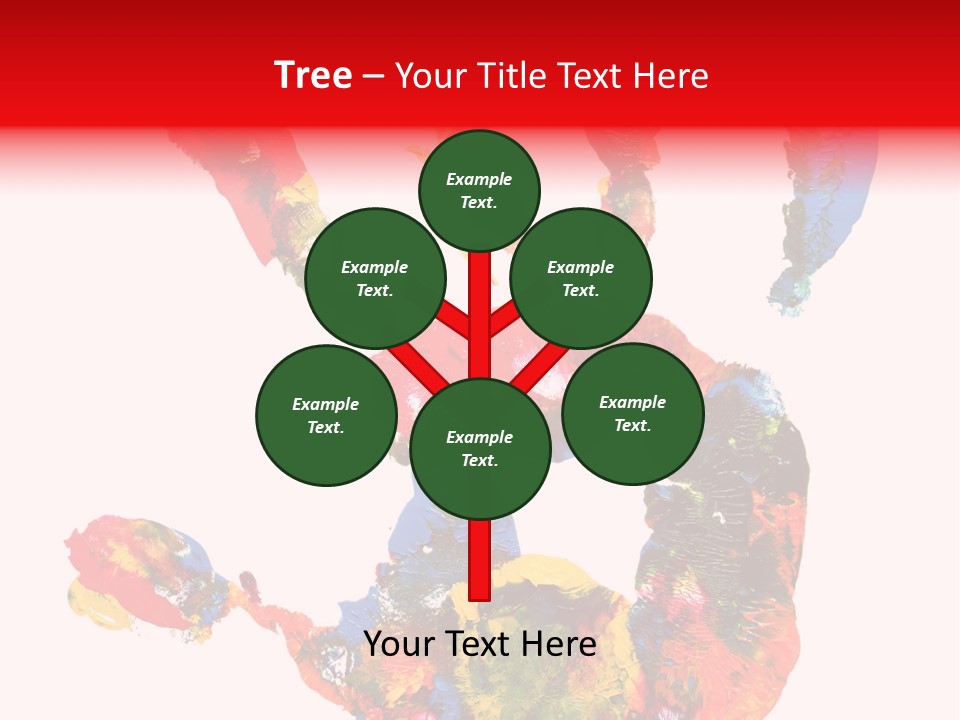 Multicolored Hand Print PowerPoint Template