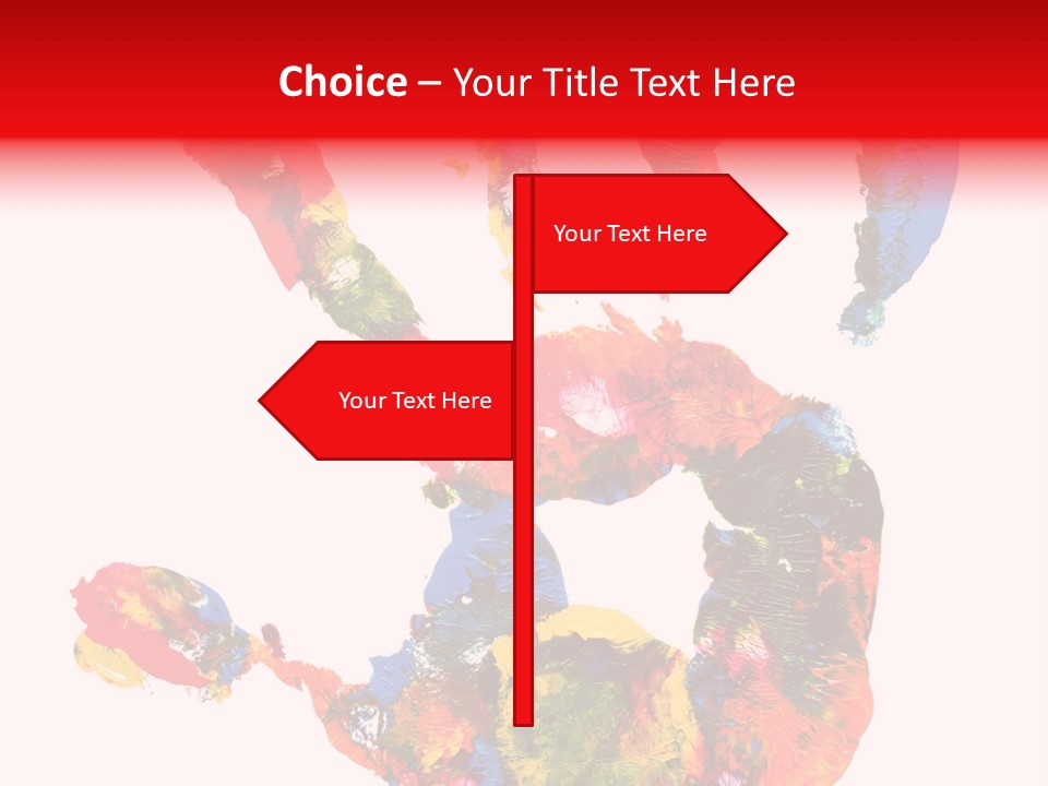 Multicolored Hand Print PowerPoint Template