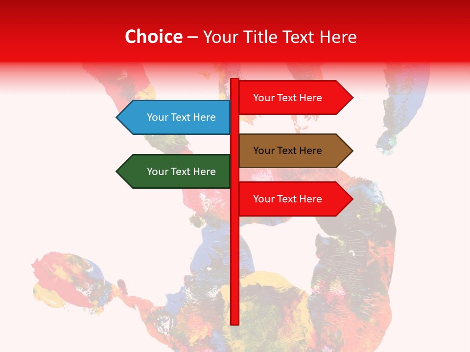 Multicolored Hand Print PowerPoint Template