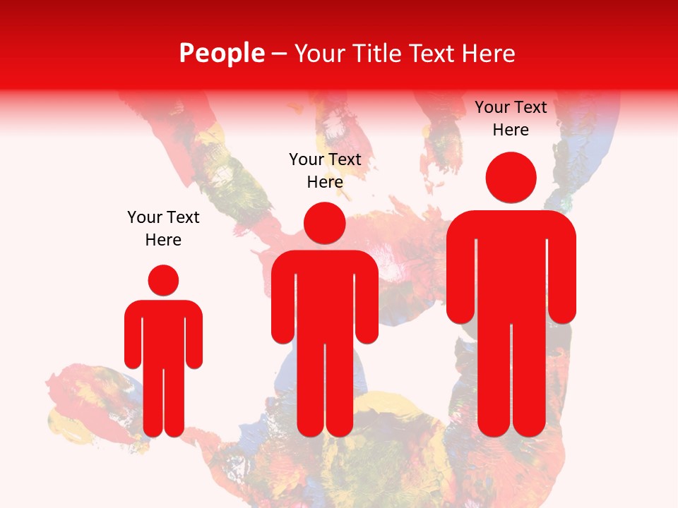 Multicolored Hand Print PowerPoint Template