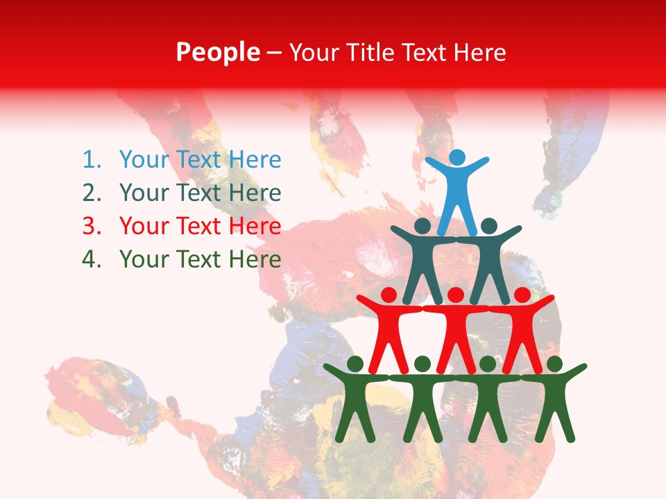 Multicolored Hand Print PowerPoint Template