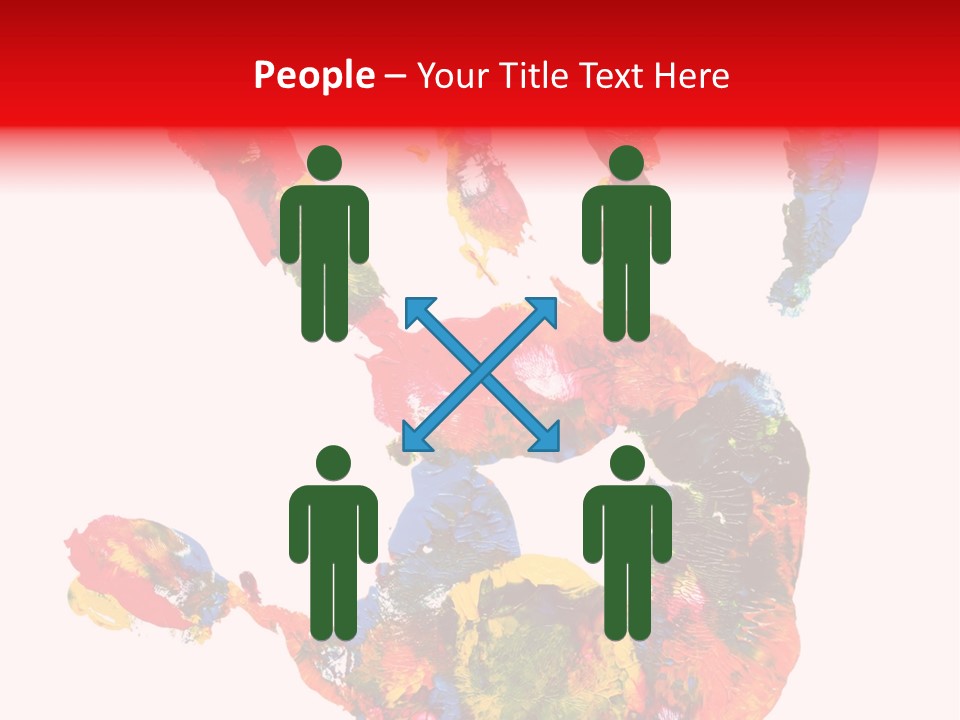 Multicolored Hand Print PowerPoint Template