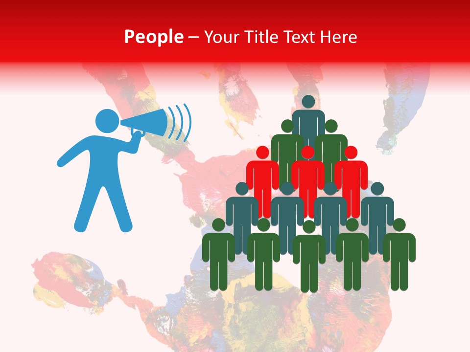 Multicolored Hand Print PowerPoint Template