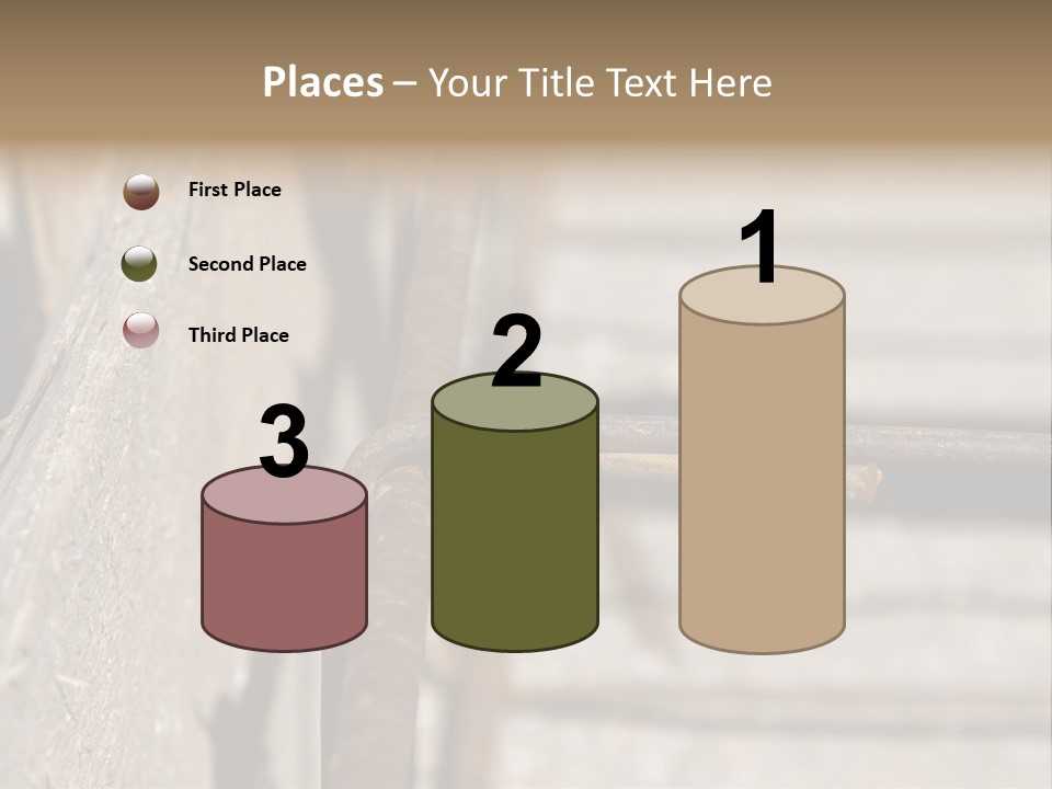 Closeup Of House Foundation Steel Reinforcement Bars PowerPoint Template