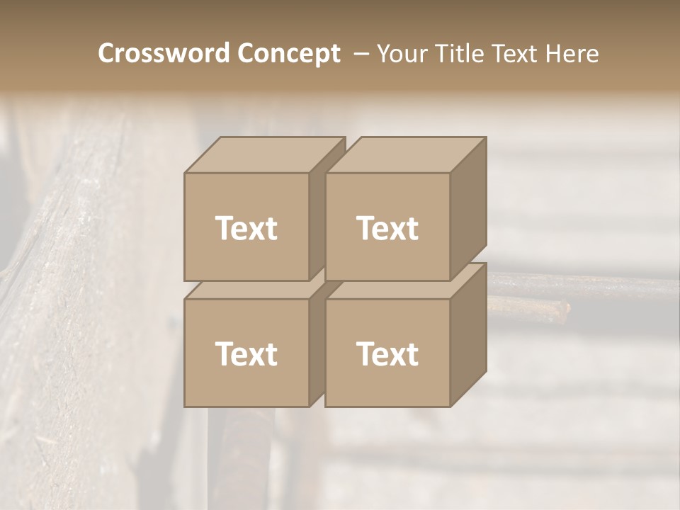 Closeup Of House Foundation Steel Reinforcement Bars PowerPoint Template