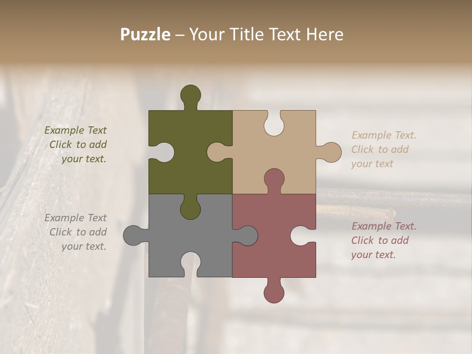 Closeup Of House Foundation Steel Reinforcement Bars PowerPoint Template