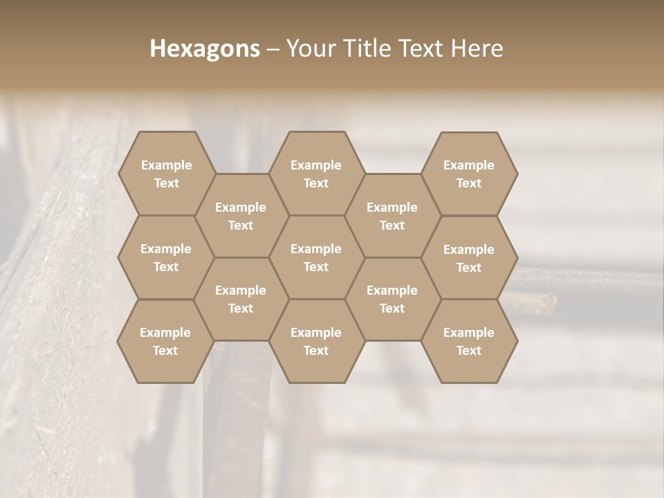 Closeup Of House Foundation Steel Reinforcement Bars PowerPoint Template