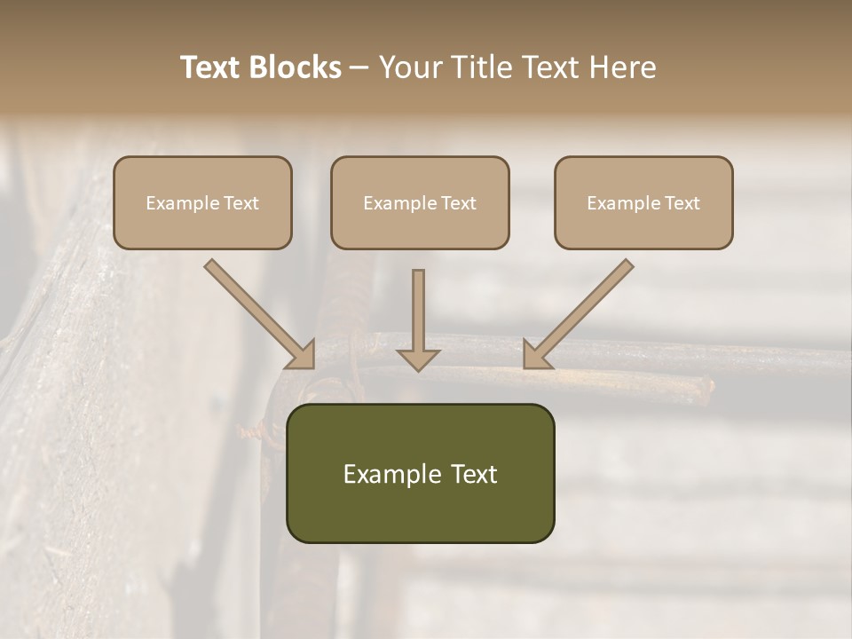 Closeup Of House Foundation Steel Reinforcement Bars PowerPoint Template