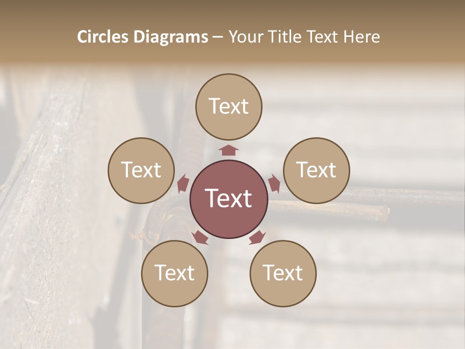 Closeup Of House Foundation Steel Reinforcement Bars PowerPoint Template