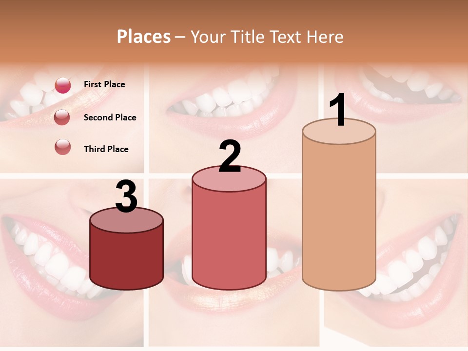 Beautiful Young Woman Teeth. Close Up PowerPoint Template