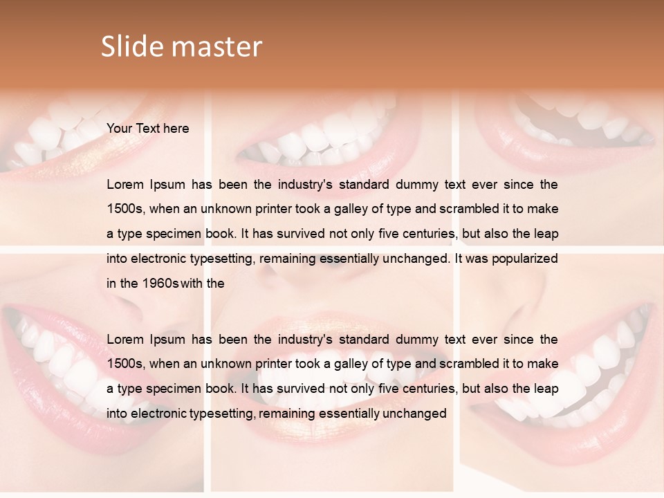 Beautiful Young Woman Teeth. Close Up PowerPoint Template