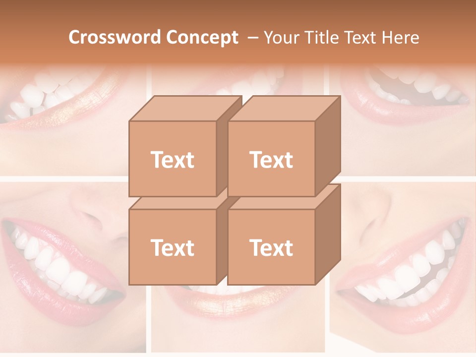 Beautiful Young Woman Teeth. Close Up PowerPoint Template