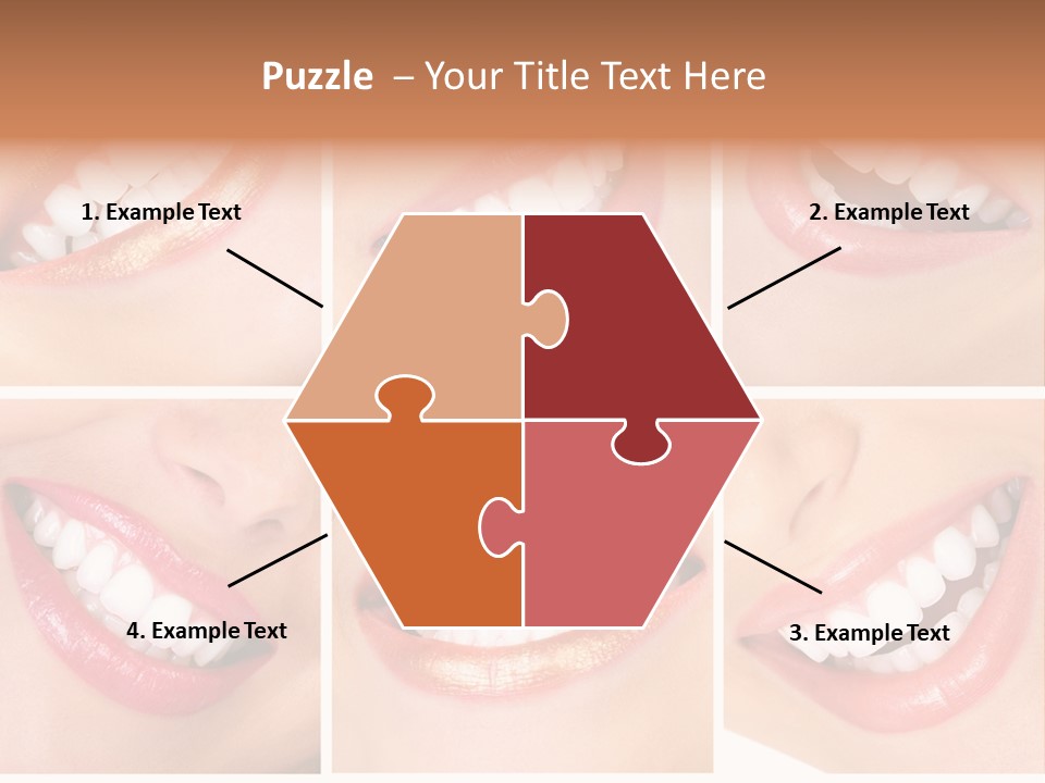 Beautiful Young Woman Teeth. Close Up PowerPoint Template