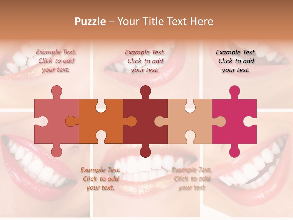 Beautiful Young Woman Teeth. Close Up PowerPoint Template