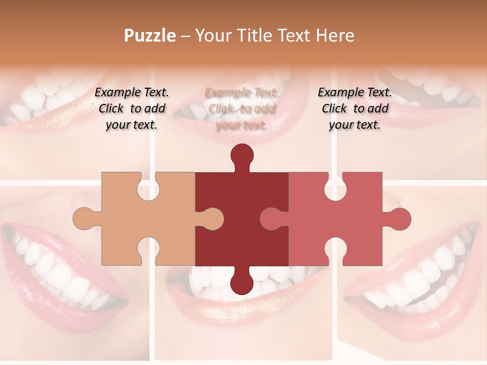 Beautiful Young Woman Teeth. Close Up PowerPoint Template