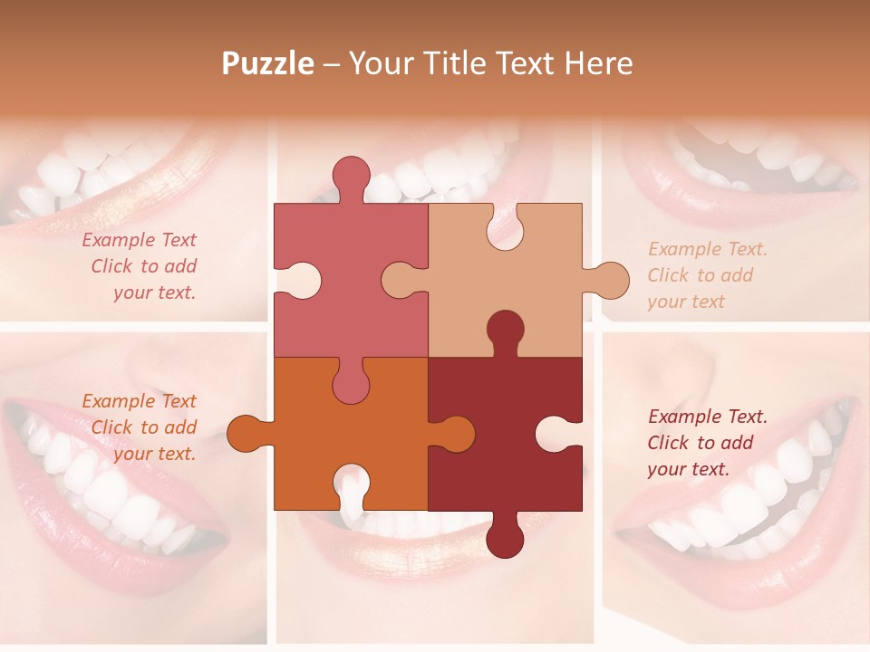 Beautiful Young Woman Teeth. Close Up PowerPoint Template