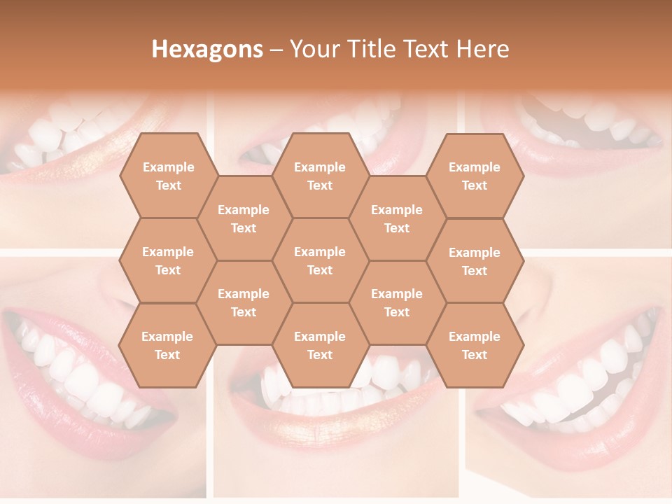 Beautiful Young Woman Teeth. Close Up PowerPoint Template