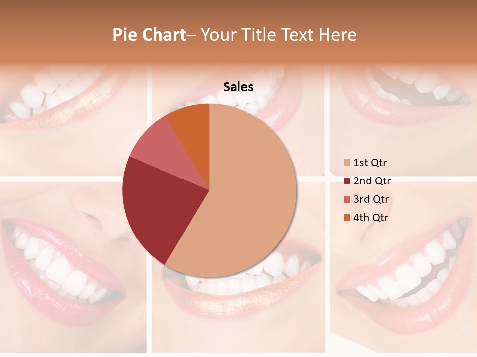 Beautiful Young Woman Teeth. Close Up PowerPoint Template