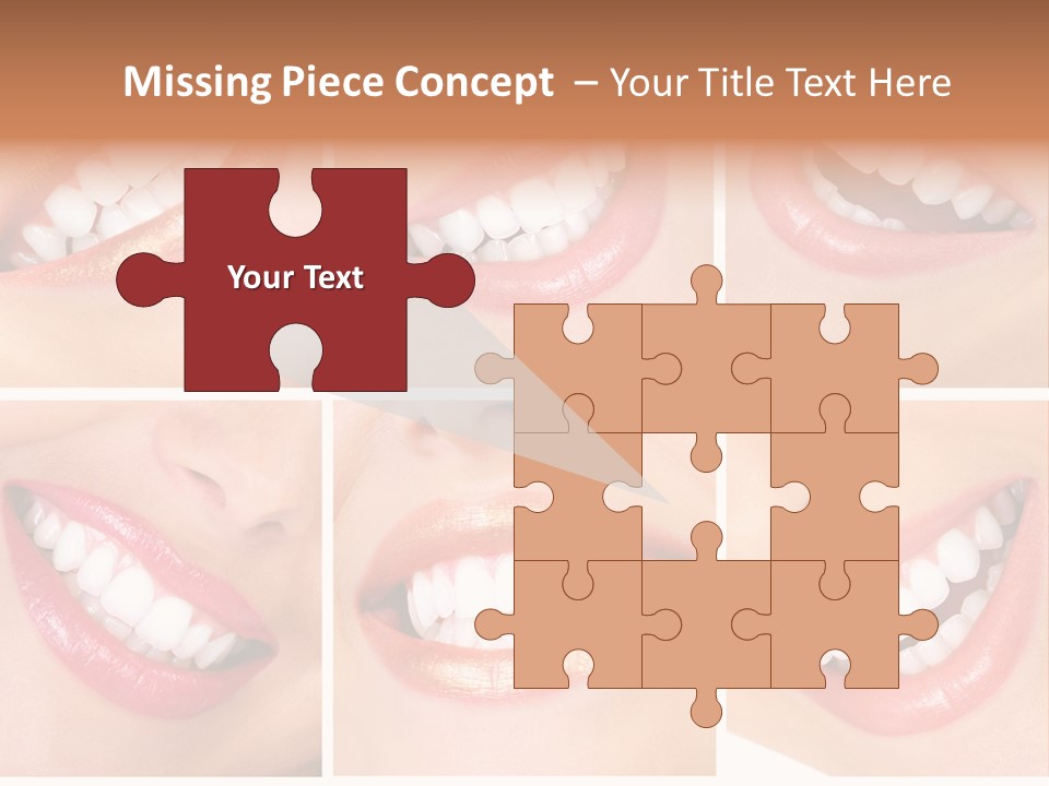 Beautiful Young Woman Teeth. Close Up PowerPoint Template
