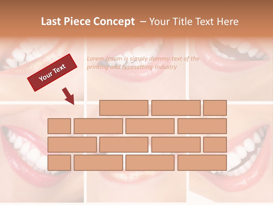 Beautiful Young Woman Teeth. Close Up PowerPoint Template