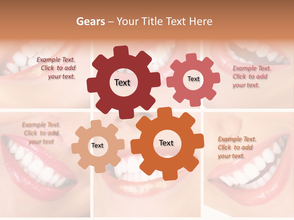 Beautiful Young Woman Teeth. Close Up PowerPoint Template