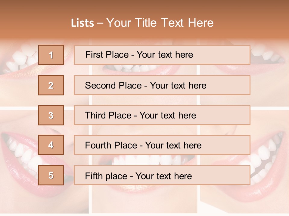 Beautiful Young Woman Teeth. Close Up PowerPoint Template