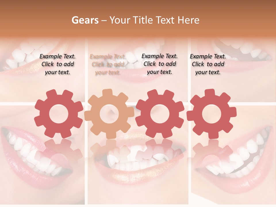 Beautiful Young Woman Teeth. Close Up PowerPoint Template