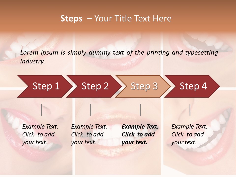 Beautiful Young Woman Teeth. Close Up PowerPoint Template