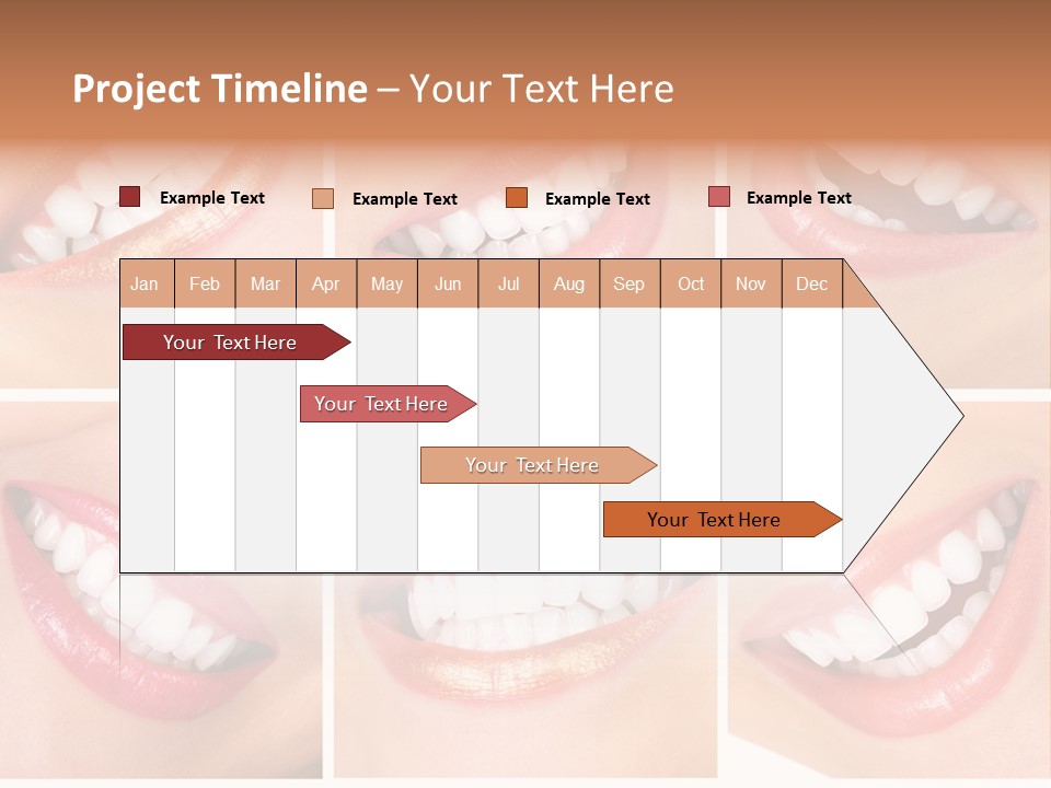 Beautiful Young Woman Teeth. Close Up PowerPoint Template