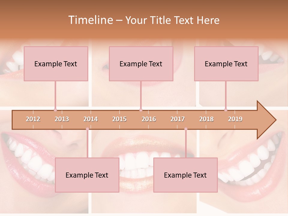 Beautiful Young Woman Teeth. Close Up PowerPoint Template