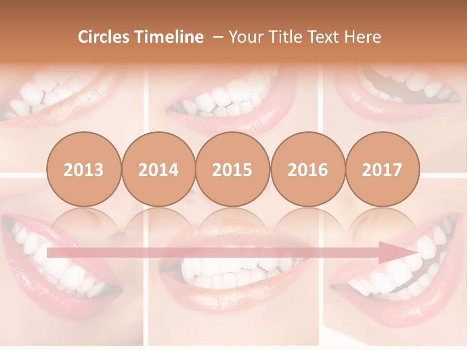 Beautiful Young Woman Teeth. Close Up PowerPoint Template