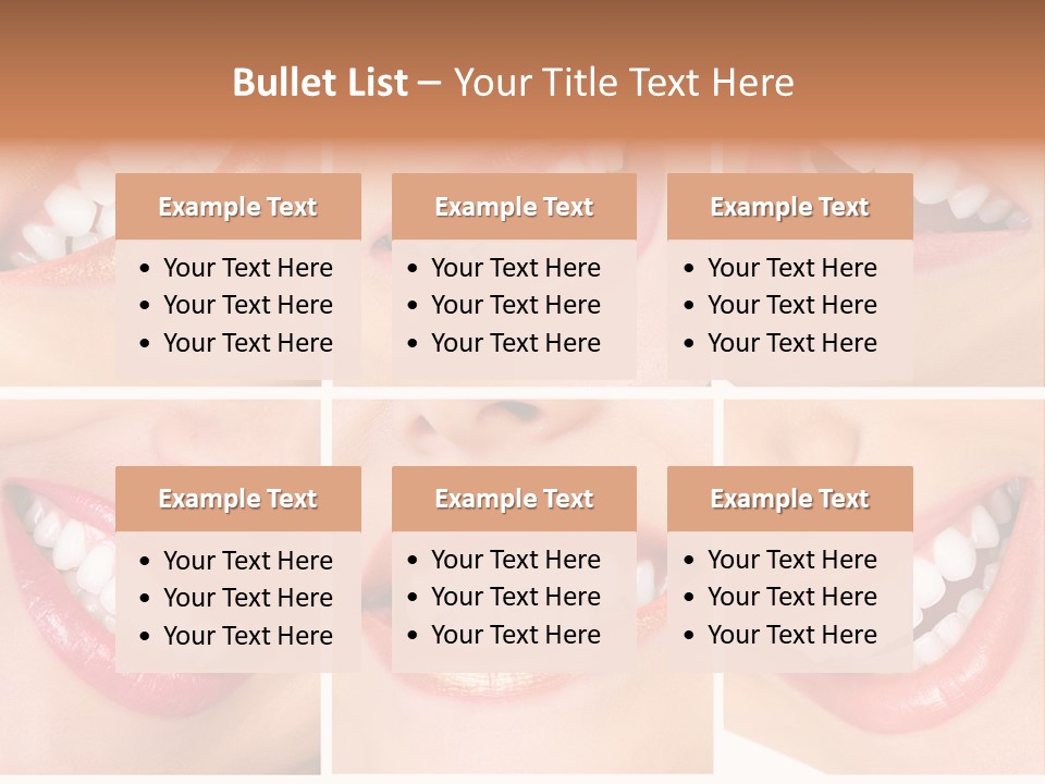 Beautiful Young Woman Teeth. Close Up PowerPoint Template