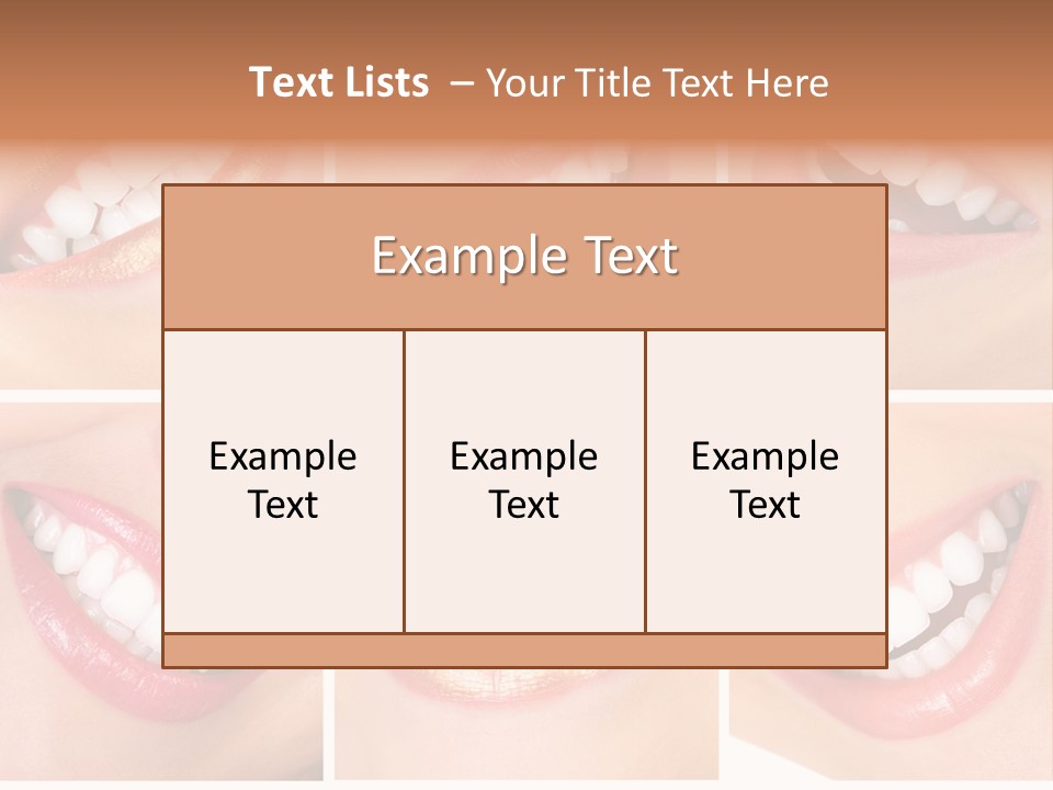 Beautiful Young Woman Teeth. Close Up PowerPoint Template