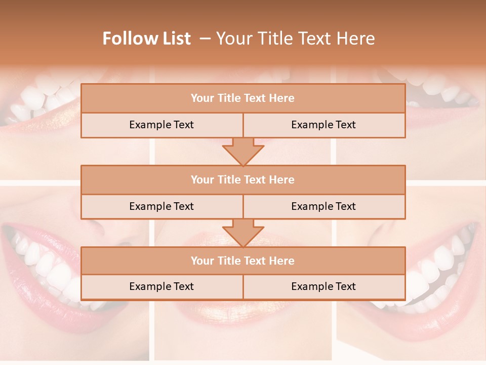 Beautiful Young Woman Teeth. Close Up PowerPoint Template