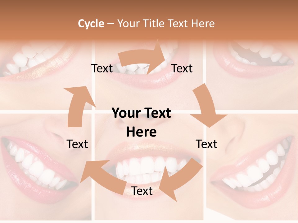 Beautiful Young Woman Teeth. Close Up PowerPoint Template
