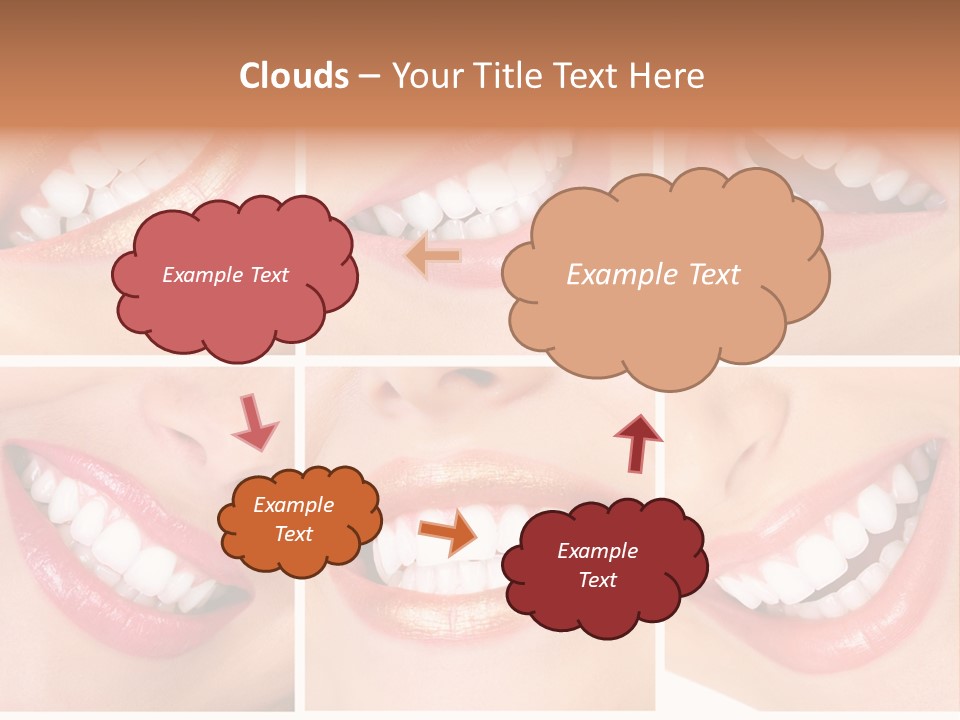 Beautiful Young Woman Teeth. Close Up PowerPoint Template