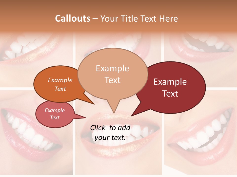 Beautiful Young Woman Teeth. Close Up PowerPoint Template
