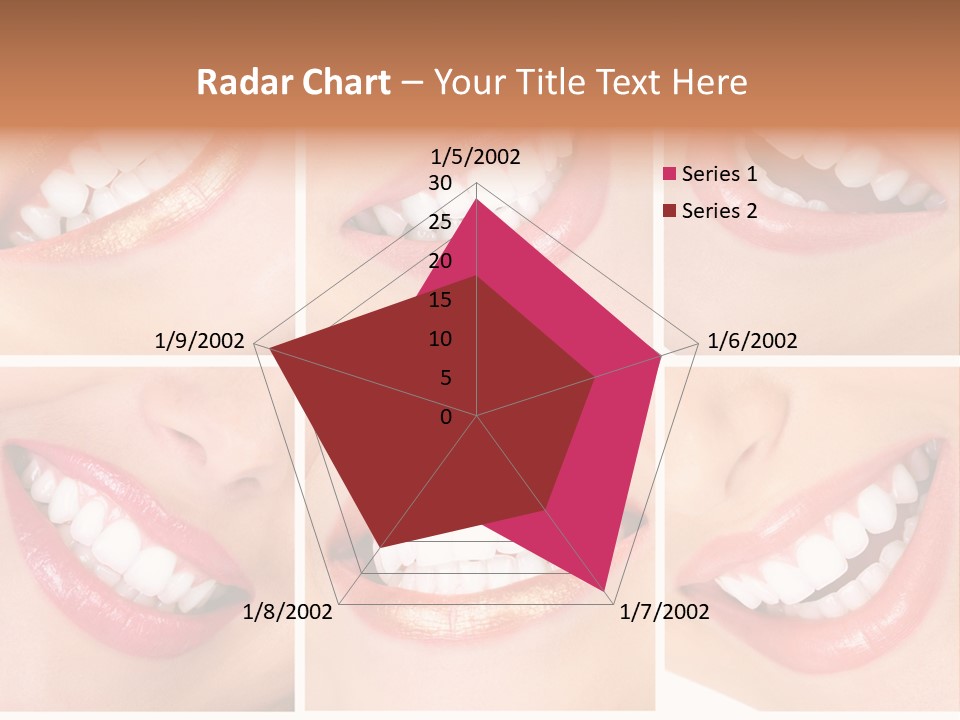 Beautiful Young Woman Teeth. Close Up PowerPoint Template