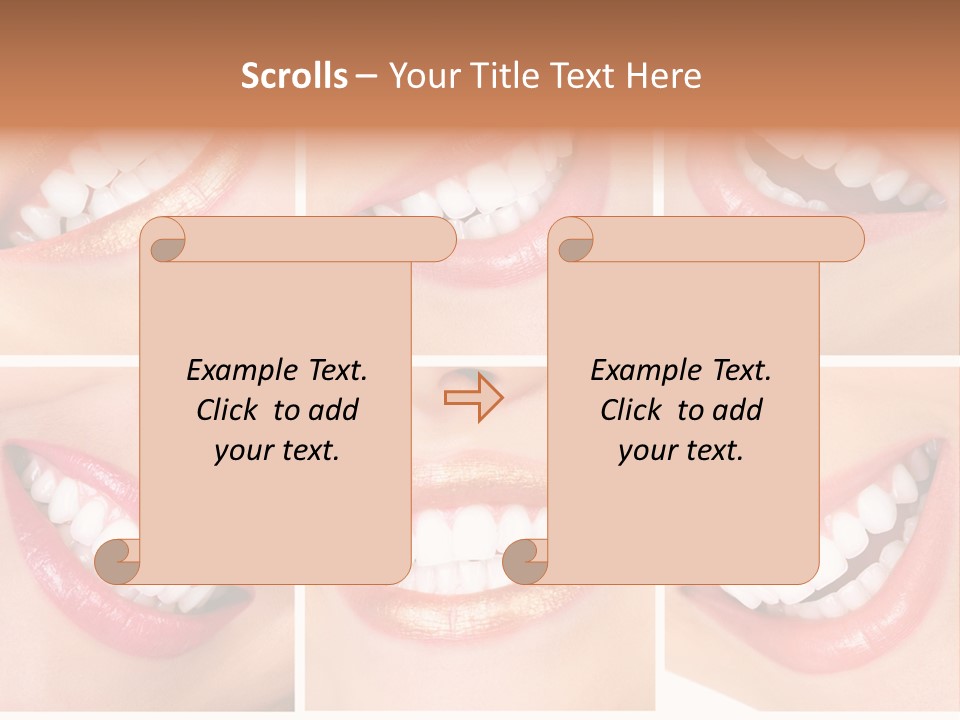 Beautiful Young Woman Teeth. Close Up PowerPoint Template