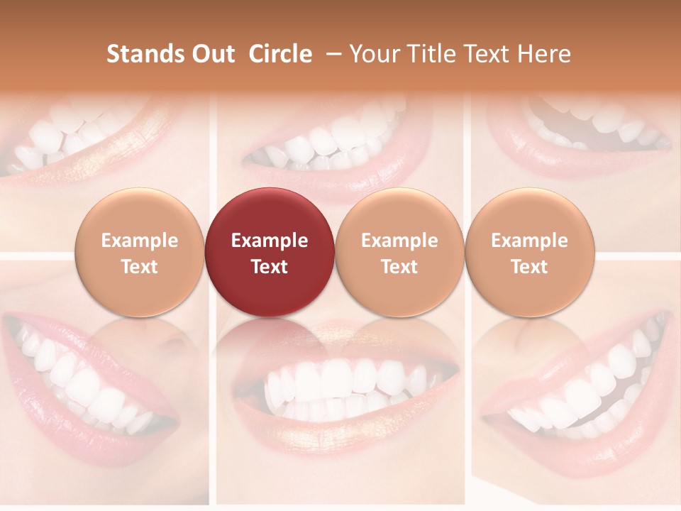 Beautiful Young Woman Teeth. Close Up PowerPoint Template