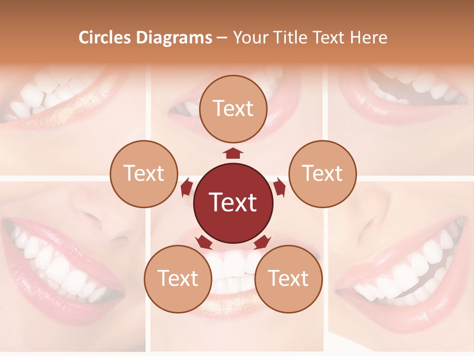 Beautiful Young Woman Teeth. Close Up PowerPoint Template
