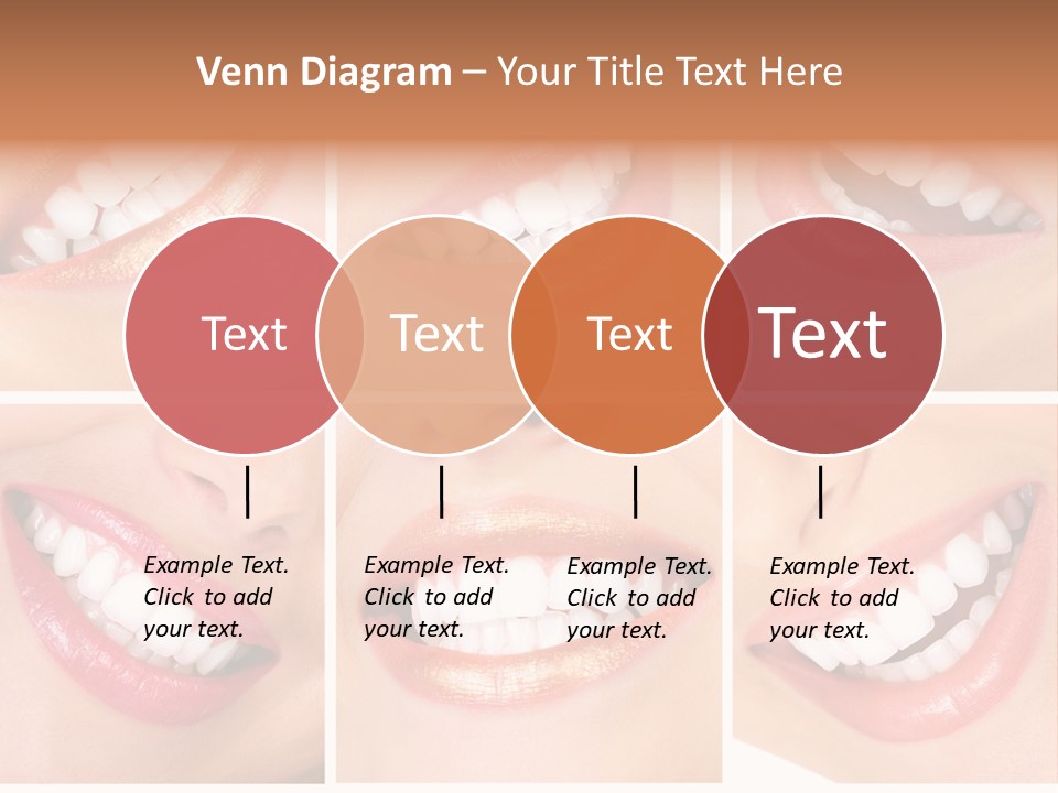 Beautiful Young Woman Teeth. Close Up PowerPoint Template